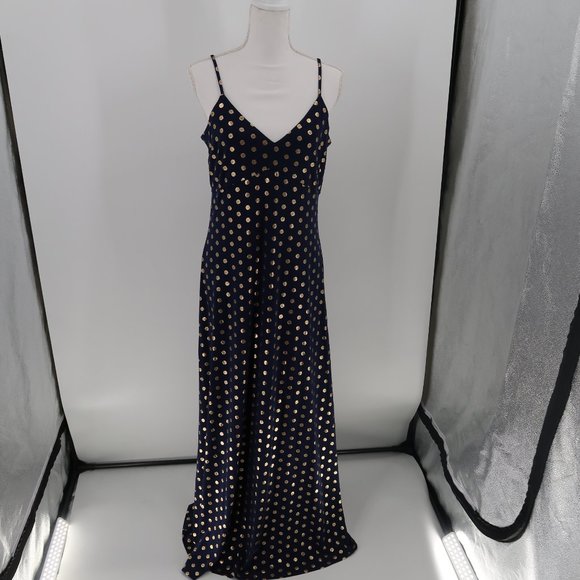 MICHAEL Michael Kors Dresses & Skirts - Michael Kors Blue Maxi Dress w Gold Foil Flower details Size Large